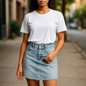 (E-137)Sam Edelman The Riley Denim Skirt Women’s Size 29 Blue‎ Casual Jean Skirt